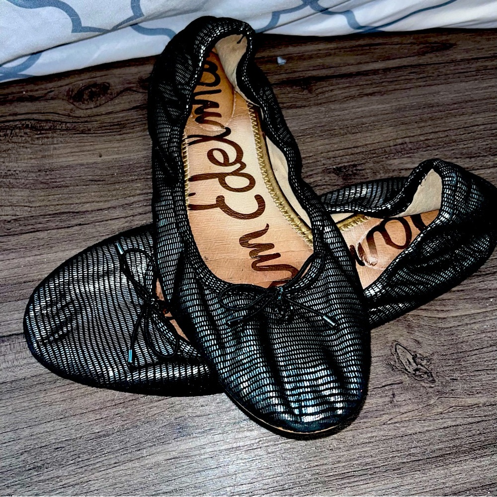 Sam Edelman Felicia Flats, Pewter Metallic